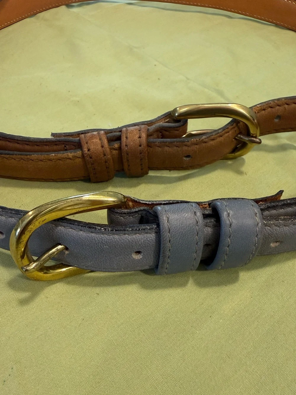Levi’s country western casual leather belt set of 2 brown & blue gray